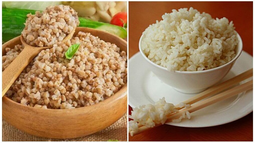 Buckwheat eta arroz dietak gotarako